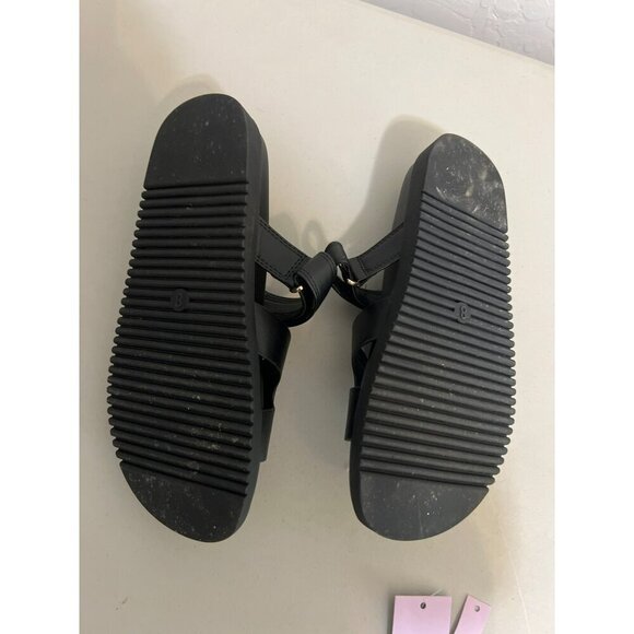 Wild Fable Hayley Sz8 Sandal Slide Black Vegan Leather Chunky Heel NWT - Picture 3 of 4